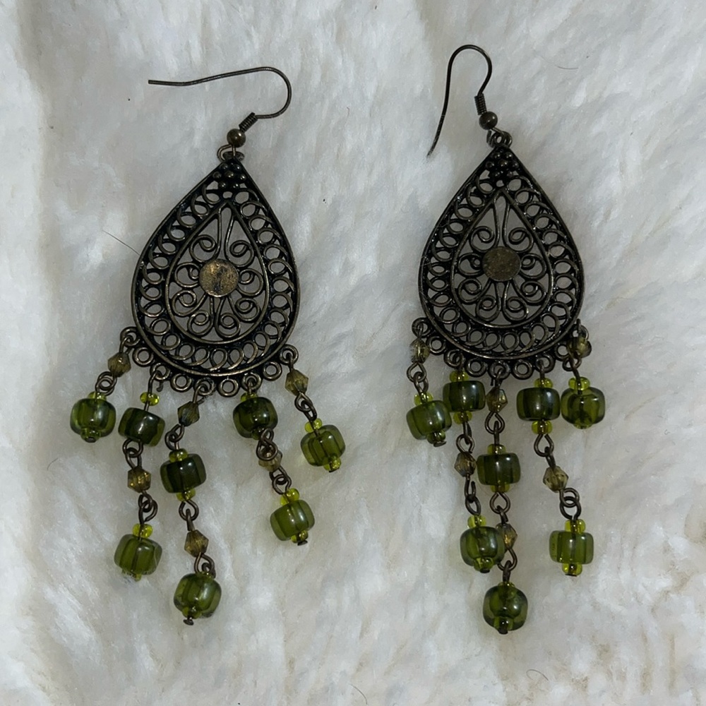 Dark Metalic Bohemian Earrings